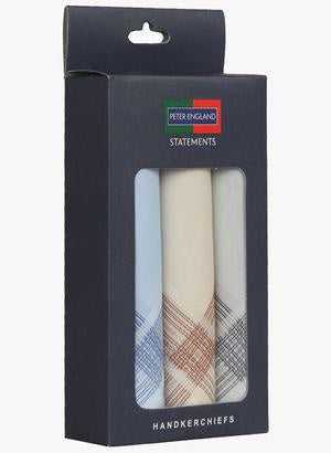 Peter England Pack of 3 Cotton Handkerchiefs (Pastel) Style# Statement-PO3