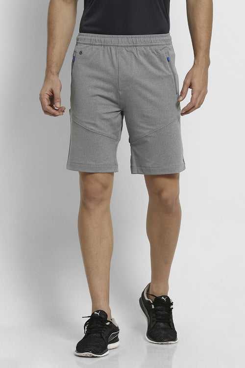 Vanheusen Men's Regular Fit Polyester Shorts with Side Zip Pockets (Grey) Style# 51001