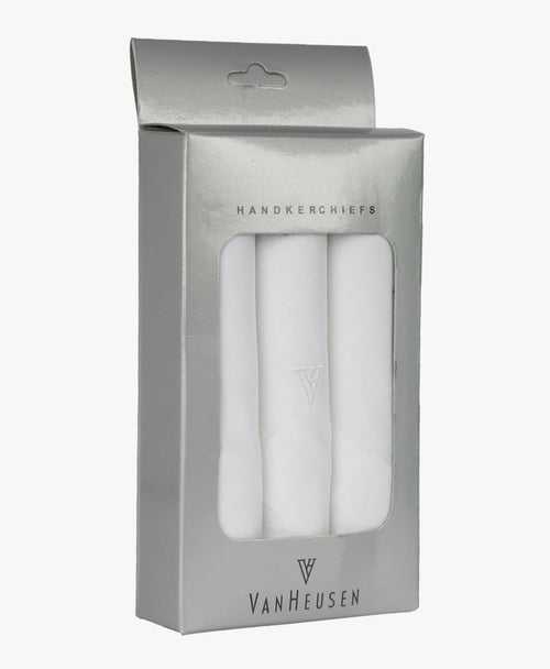 Vanheusen Pack of 3 Cotton Handkerchiefs (White)