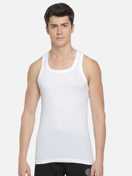 Macroman Men's Square Neck Modern Vest (White) Style# MS906