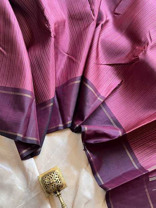 Dark mauve zari muthu - simple kanjivaram silk