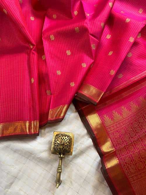 Rani pink color zari  kattam - SNEHAM zarigai kattam