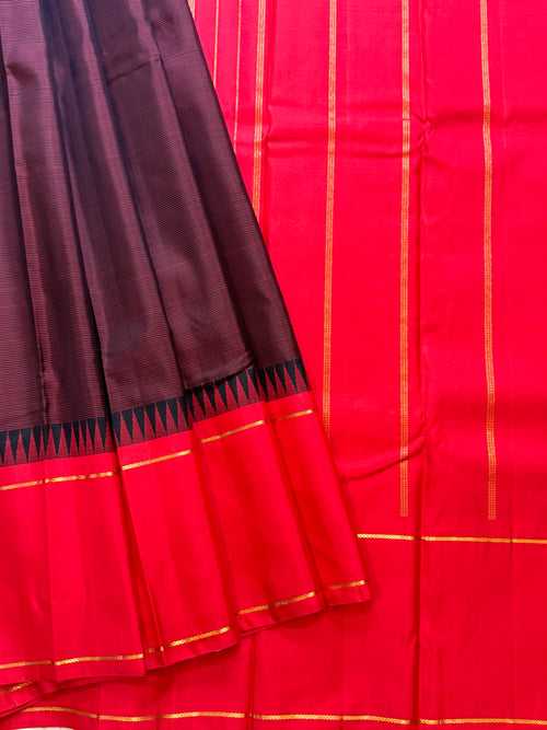 Black stripes Korvai- Arani silk