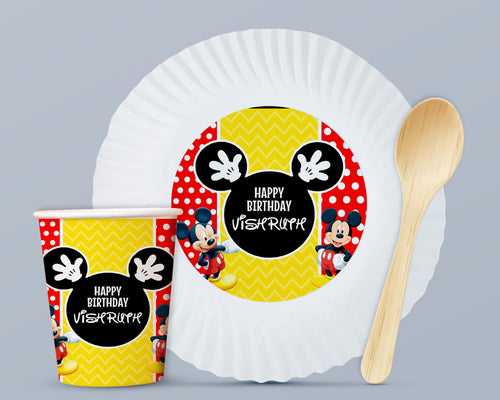 PSI Mickey Mouse Theme Party Cups and Plates Combo