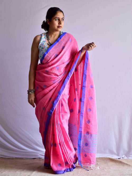 bubbly - Jamdani mul cotton saree