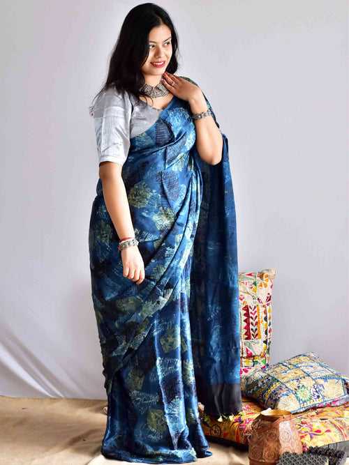 Rubaai - Ajrakh mashru silk saree