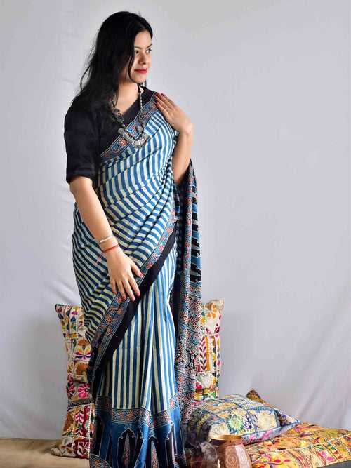 Kadam - Ajrakh modal Silk Saree