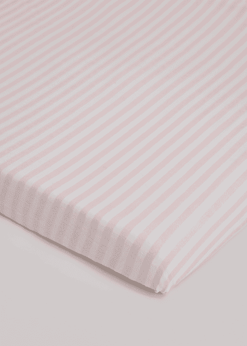 Pink & White Fitted Cot Sheet