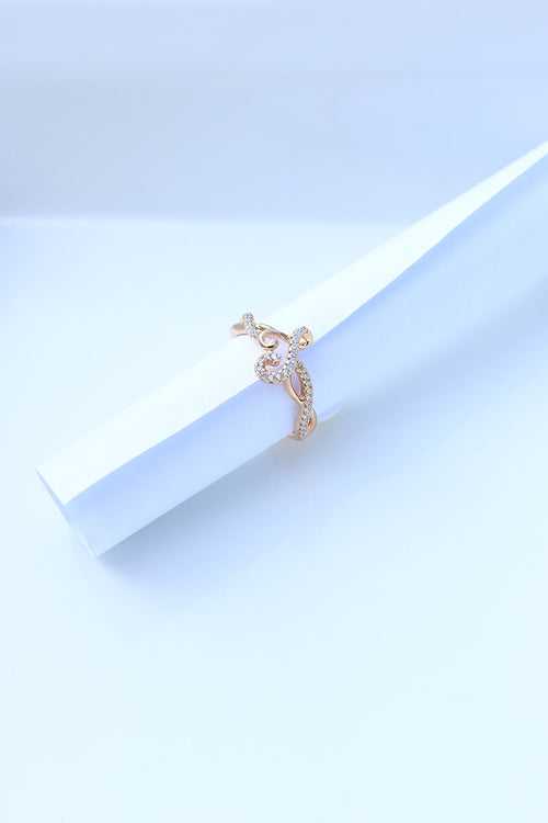 Rosegold Curve Stone Finger Ring