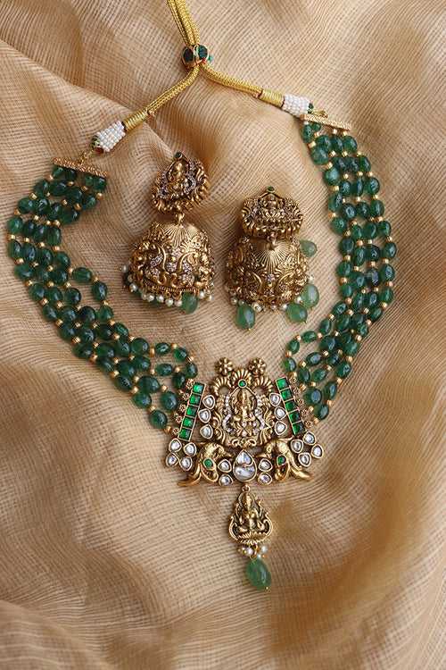 Lakshmi Kundan Peacock Close Neck Set