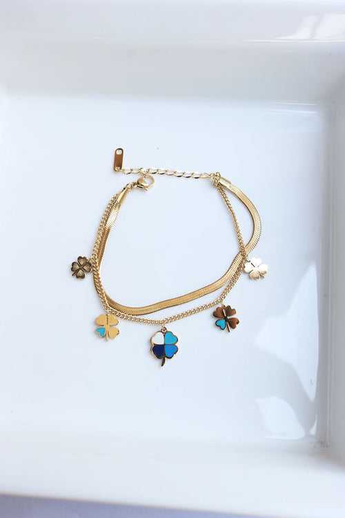 Blue Enamel Clove Bracelet