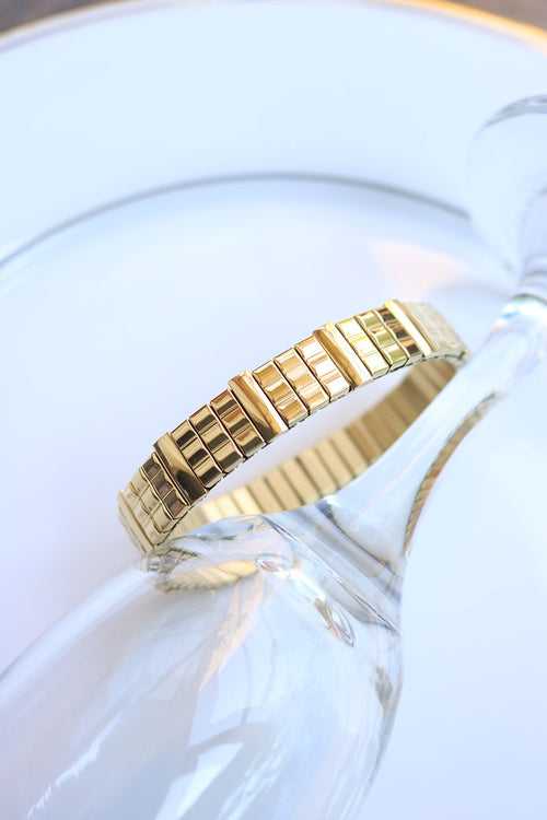 Gold Solid Elastic Bracelet