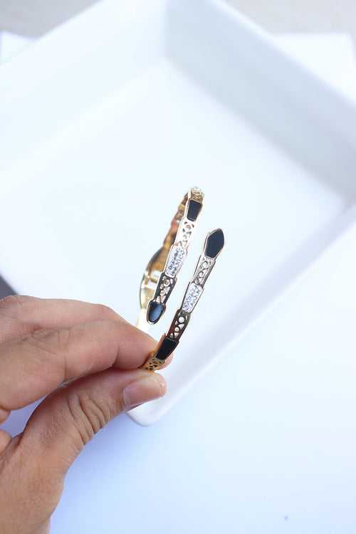 Serpent Black Enamel Bracelet