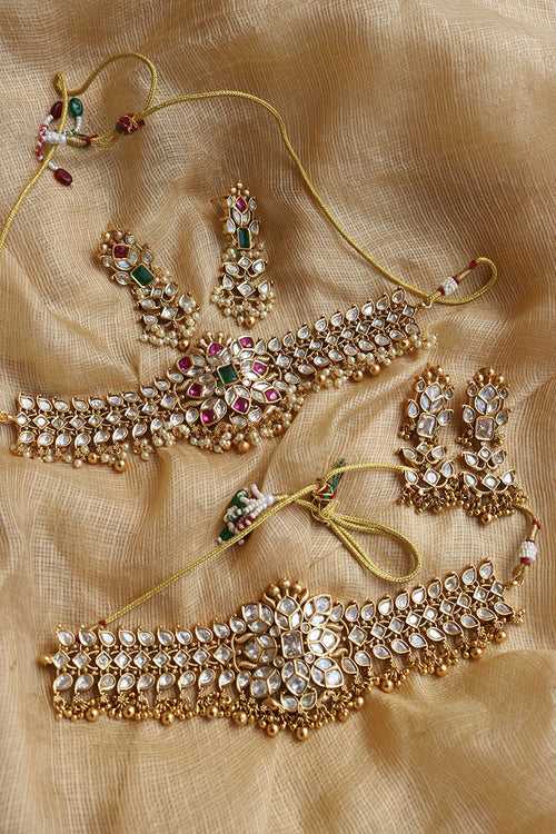 Kundan Paisley Statement Choker Set