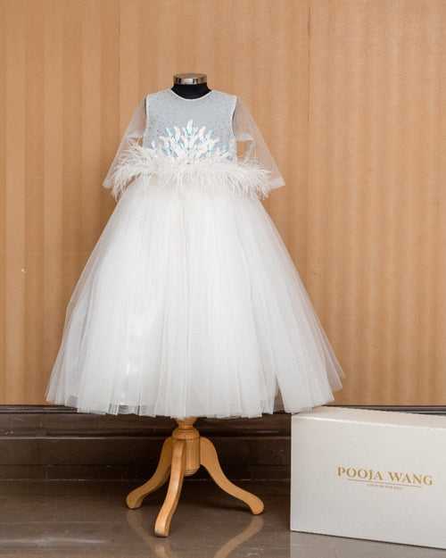 Samayah White Feathery Dress