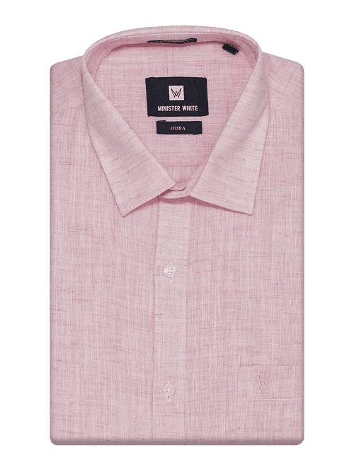 Mens Cotton Pink Colour Regular Fit Shirt Oura