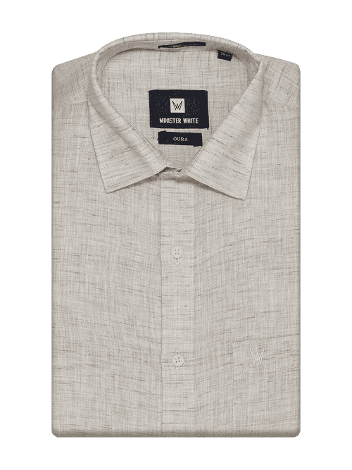Mens Cotton Beige Colour Regular Fit Shirt Oura
