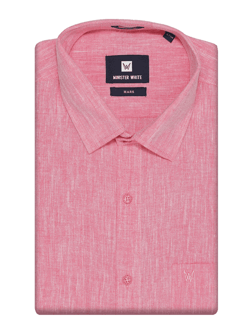 Mens Cotton Regular Fit Pink Colour Shirt Mars