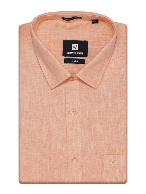 Mens Cotton Regular Fit Peach Colour Shirt Mars