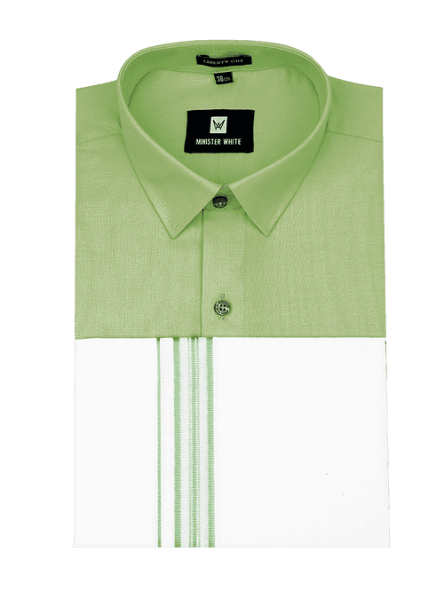 Mens Cotton Light Green Matching Shirt and Dhoti Combo Luster