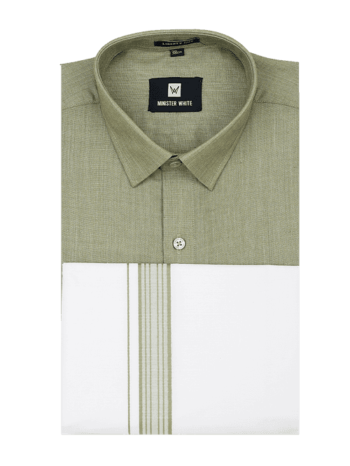 Mens Cotton Grey Matching Shirt and Dhoti Combo Luster