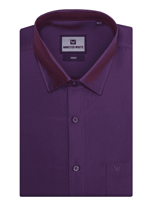 Mens Taffeta Relax Fit Violet Colour Shirt Zest