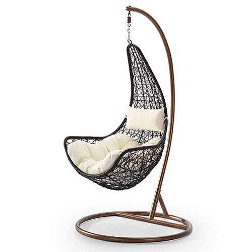 Hindoro Portable Indoor Rattan Patio Swing Chair with Stand