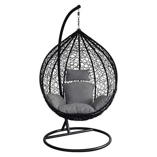 Hindoro Single Seater Swing Chair with Stand & Cushion & Hook Outdoor/Indoor/Balcony/Garden/Patio/Home Improvement
