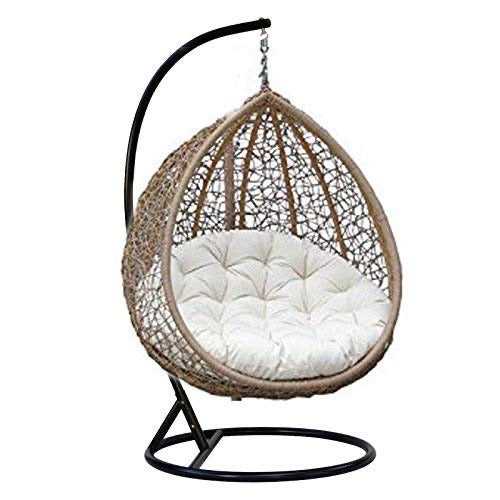 Hindoro Outdoor/Indoor/Balcony/Garden/Patio/Hanging Swing Chair with Stand & Cushion (Brown)