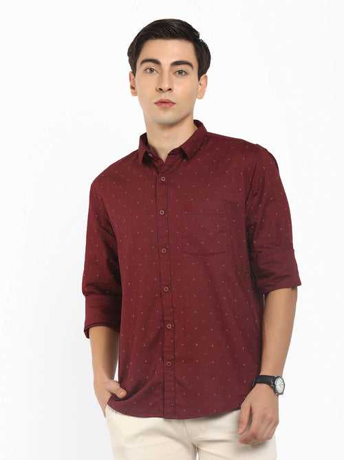 Men Red Printed Shirt (GBMNR2013)