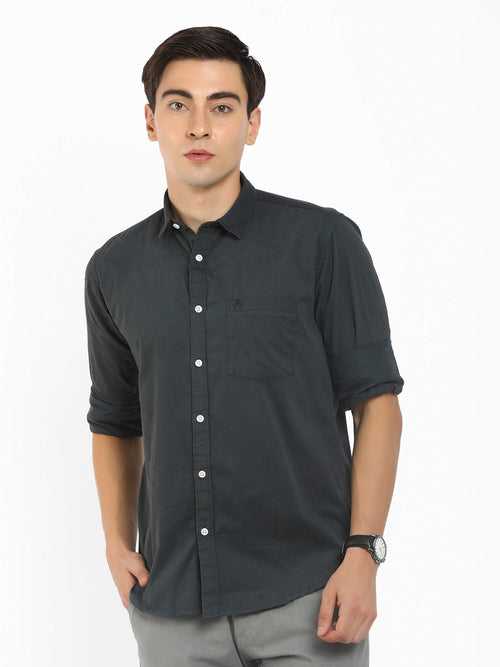 Men Green Solid Shirt (GBMNR 3004)