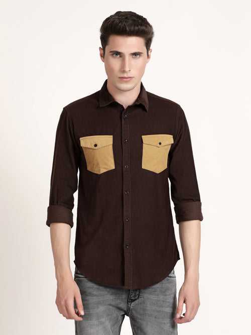 Men Brown Casual Shirt (GBRJ6019)