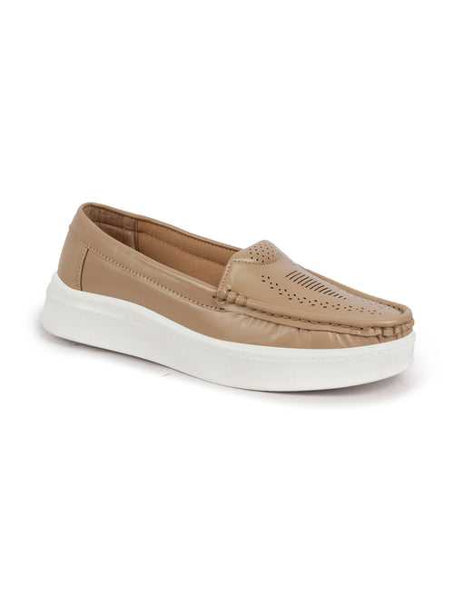 Women Cheeku Perforation Laser Cut Stitched Casual Slip On Loafer|Work|Outdoor|Slip On Shoes|Office Wear