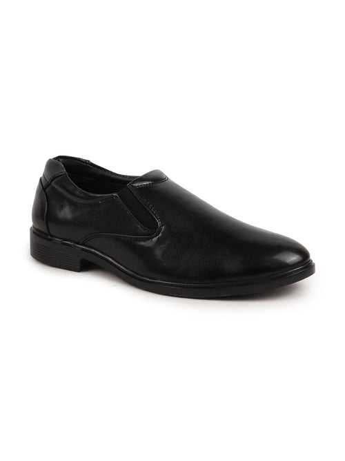 Men Black Formal Dress Slip On Shoes With Cushioned Footbed For Office|Work|Loafer|Half Shoes|Cut Shoe