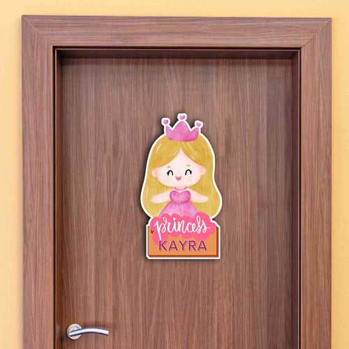 Cartoon Name Plate for Girls Room Customized Door Name Board - Princess