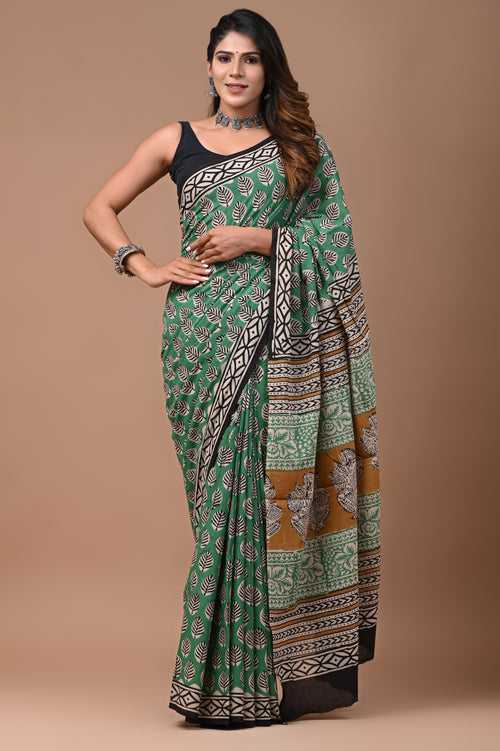 Hand Block Printed Pure Cotton Saree