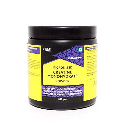 Healthvit Fitness Micronized Creatine Monohydrate Powder |creatine supplement | Enhanced Performance & Muscle Recovery | Fitness - 300g