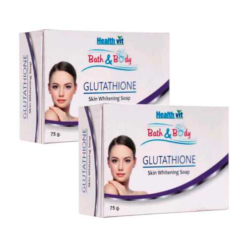 Healthvit Bath and Body Glutathione Skin Whitening Soap, 75g (Pack of 2) 