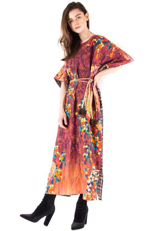 Brown Abstract Kaftan