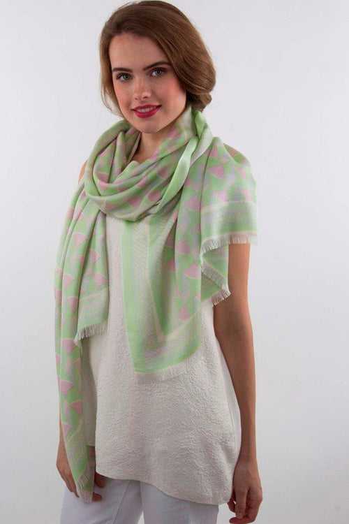 LIGHT GREEN CONTEMPORARY SILK SCARF