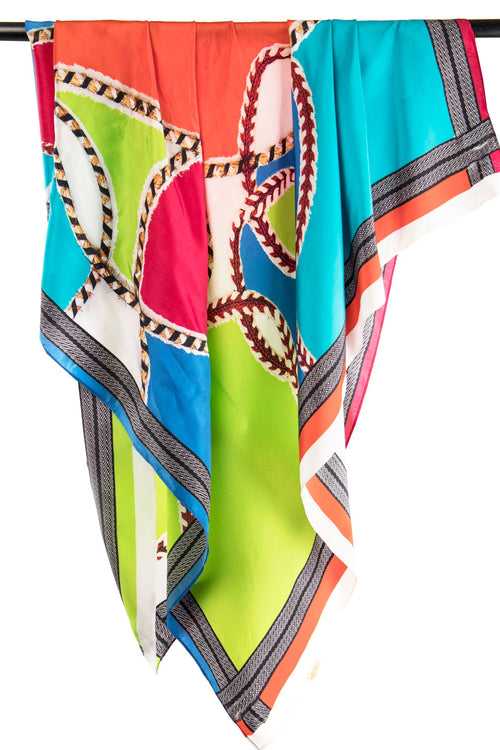 MULTI COLOUR CONTEMPORARY SILK SCARF