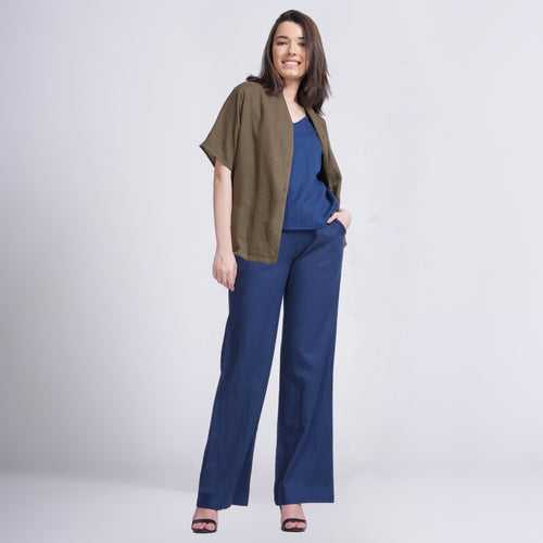 Klara Set Of 3 - Top, Inner & Pants - Olive & Navy