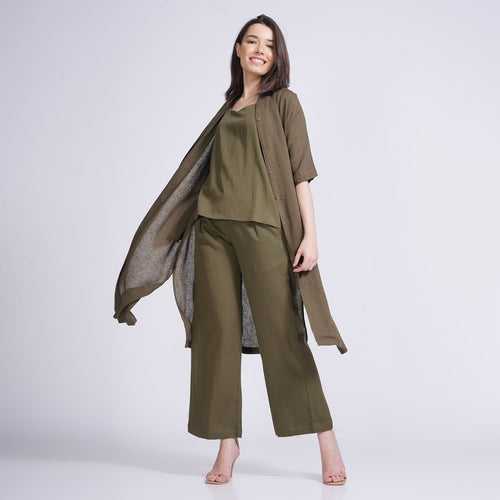 Dakota Set of 3 - Long Shirt, Inner & Pants - Olive