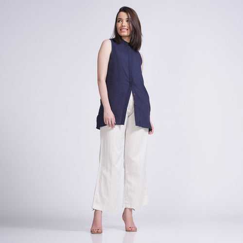 Wren Set Of 2 - Shirt & Pants - Navy & Ecru