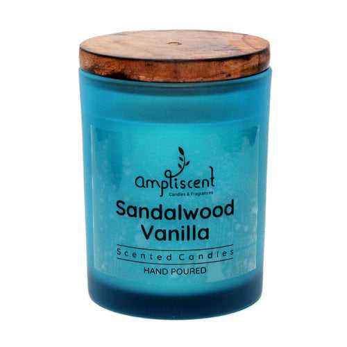 Ampliscent Exotic Candles Collection- Sandalwood Vanilla (Blue Frosted)