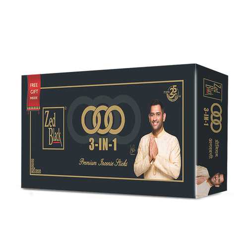 Zed Black 3in1 Gift Box - Monthly Pack of Agarbatti / Incense Sticks