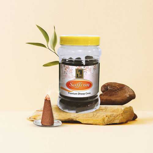 Saffron Dhoop Cone Jar