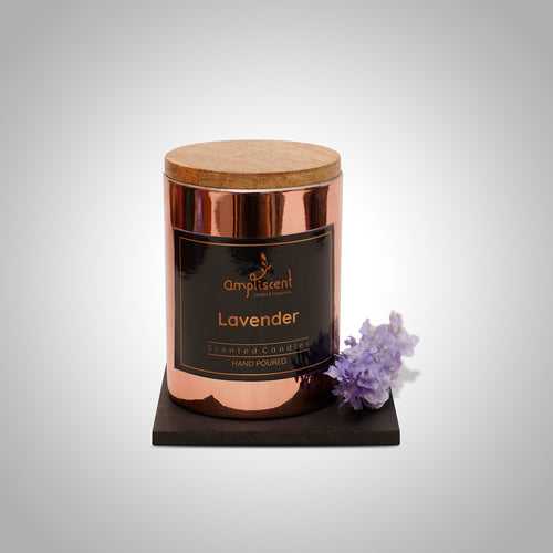 Ampliscent Exotic Candles Collection- Lavender (Copper Metallic Finish Glass)