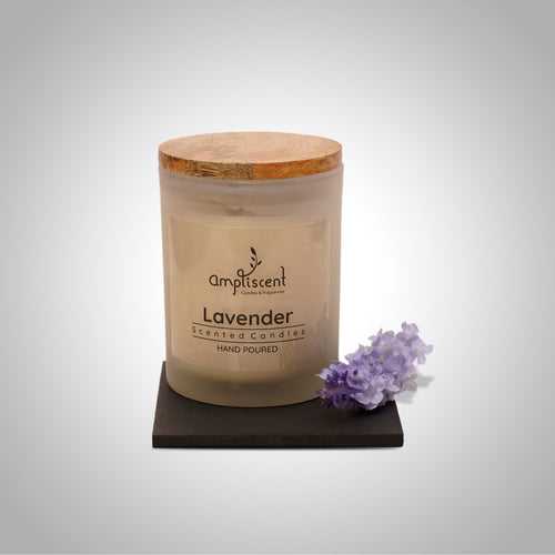 Ampliscent Exotic Candles Collection- Lavender (White Frosted Glass)