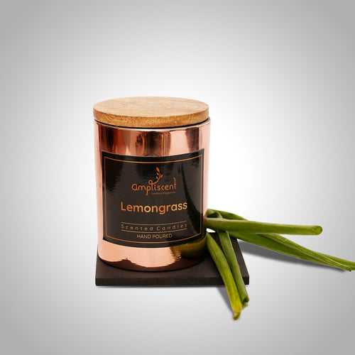 Ampliscent Exotic Candles Collection- Lemongrass (Copper Metallic Finish Glass)